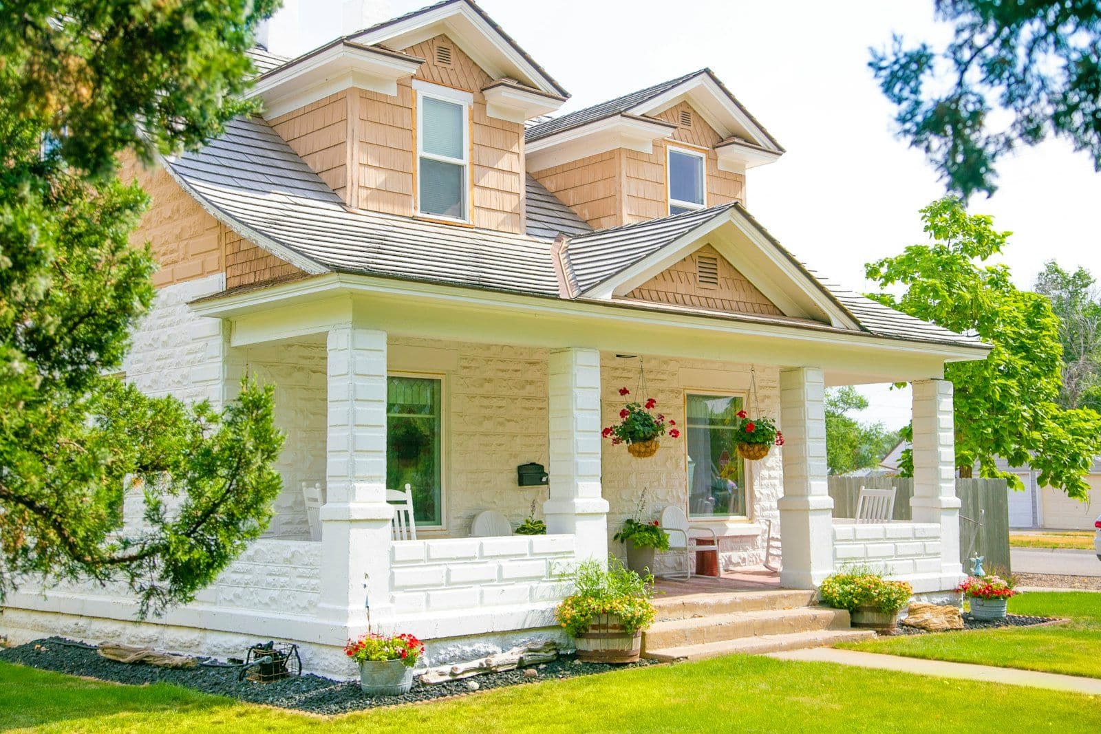 White and brown concrete house, illustrating mortgage Rate Shopping Inquiries.