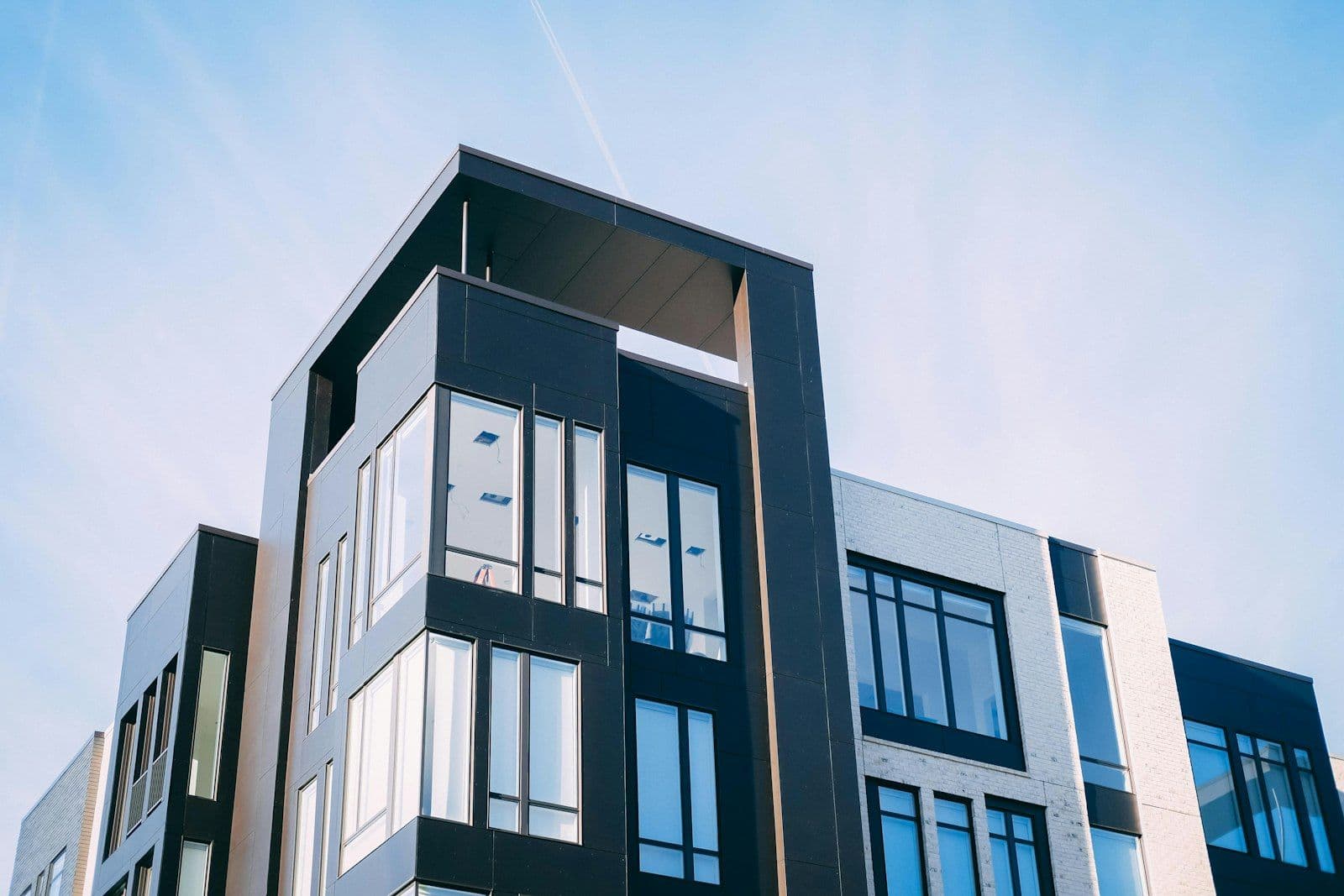 Apartment building facade, illustrating renting an apartment with bad credit.
