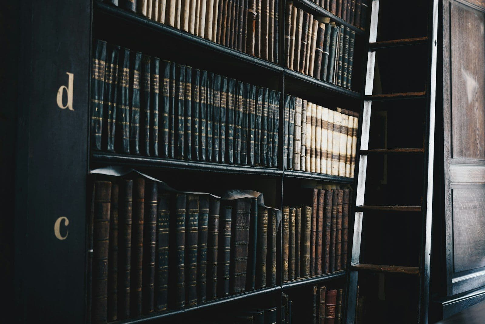 Black wooden d and c bookshelf, illustrating who Can Legally Pull Your Credit Report Under the FCRA.